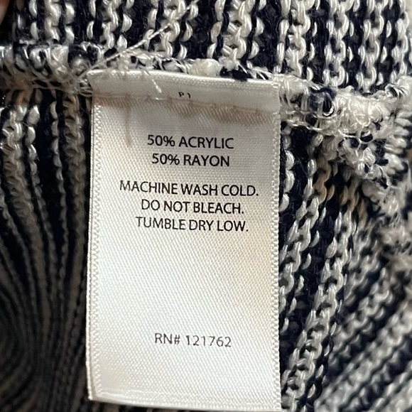 NWT Cynthia Rowley v-neck navy/white sweater 3/4 sleeve dress large - Picture 7 of 11